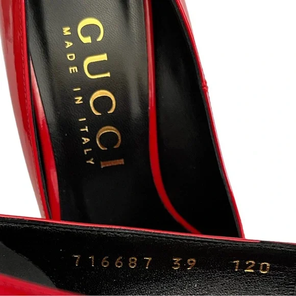 ⛔️ SOLD ⛔️ NEW Gucci Women's Priscilla Patent Leather Pointed-Toe Pumps 39 Red - Picture 10 of 13